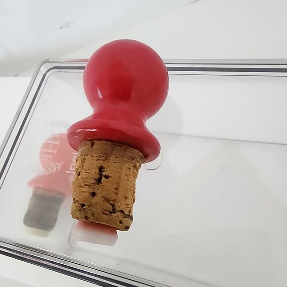 Retro White Milk Glass Strawberry Oil Vinegar Vintage Small Cruets 5.5" w/cork - Picture 3 of 14